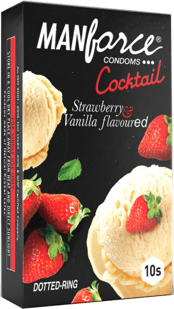 Manforce Strawberry and Vanilla Flavoured Condom Pack of 10